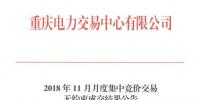重庆11月月度集中竞价无约束交易:成交价为396元/兆瓦时