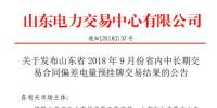 山东2018年省内9月中长期交易合同偏差电量预挂牌交易:成交电量39.98万兆瓦时