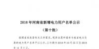669家!河南公示2018年第十批新增电力用户名单(附名单)