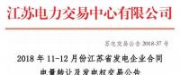 江苏2018年11-12月发电企业合同电量转让及发电权交易：售方获得的40%基数奖励电量不随交易转让