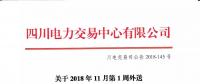 公告 | 四川关于2018年11月第1周外送情况信息披露的公告