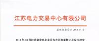 2018年10月江苏省发电企业月内合同电量转让及发电权交易结果公示