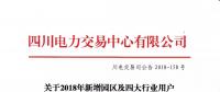 公告 | 四川关于2018年新增园区及四大行业用户双边交易结果的公告