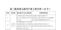 安徽省第三批重大新兴产业工程和重大新兴产业专项名单发布