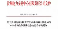 关于贵州电网有限责任公司都匀独山供电局等6家市场主体注册信息变更公示的通知