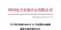 四川2018年12月短期发电辅助服务交易:20家发电厂(调度单元)申报