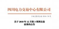 四川2018年12月第3周周交易结果