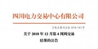 公告 | 四川关于2018年12月第4周周交易结果的公告
