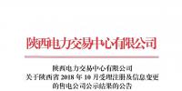 陕西电力交易中心日前发布了《关于陕西省2018年10月受理注册及信息变更的售电公司公示结果的公告》
