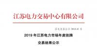 江苏电力交易中心发布了《2019年江苏电力市场年度挂牌交易结果公示》