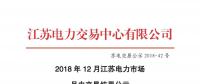 江苏电力交易中心发布了《2018年12月江苏电力市场月内交易结果公示》