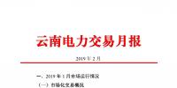 云南电力交易月报（2019年2月）：省内市场化交易电量54.9亿千瓦时