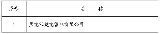  黑龙江公示黑龙江建龙售电有限公司1家售电公司（第十四批）