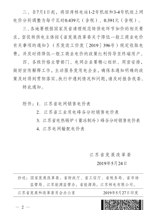 江苏第二次降电价！一般工商业及其它用电类别电价降4.15分/度