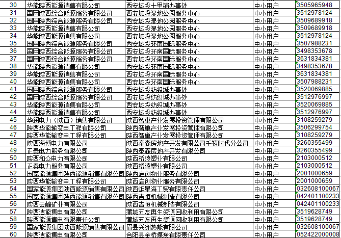 陕西2019年下半年电力直接交易售电公司代理中小用户信息申报 65家未通过初审