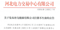 河北电力交易中心:朴为能源有限公司注册不生效