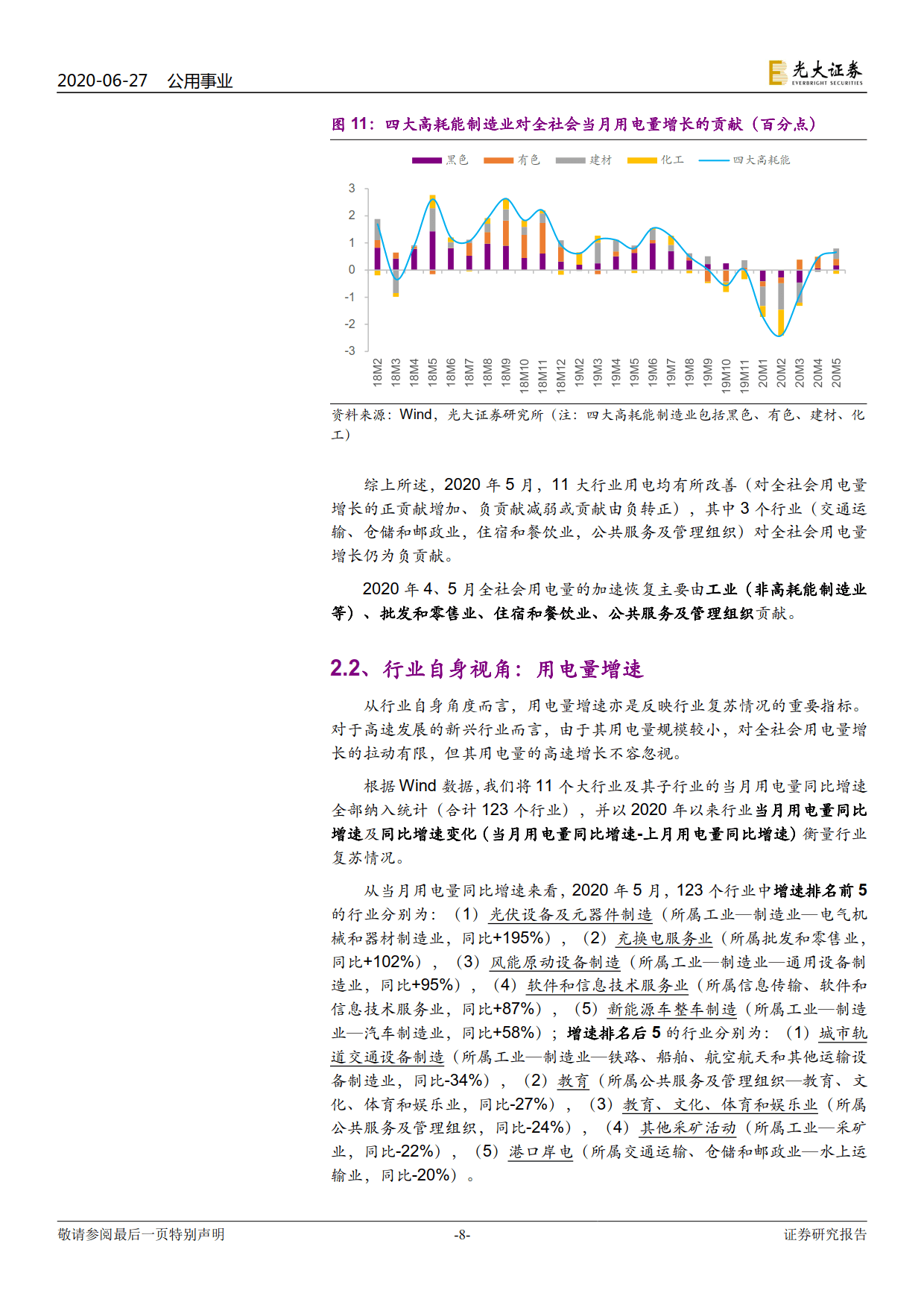 电力视角看复苏：行业用电分化几何？