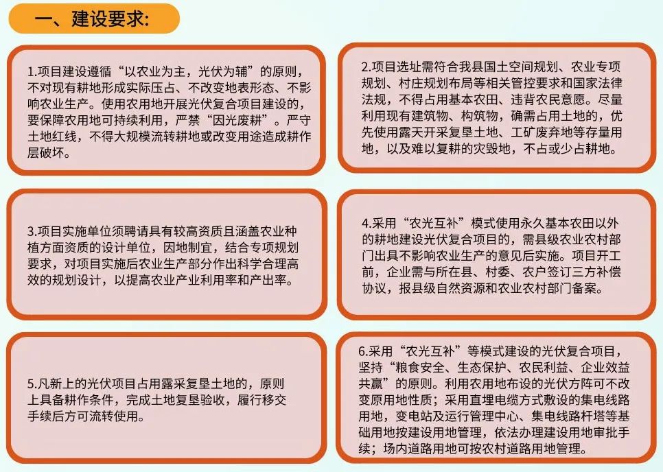 地方农光互补项目认定标准及建设要求