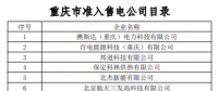 重庆市准入售电公司目录