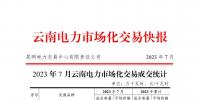 云南电力市场化交易快报(2023年7月)