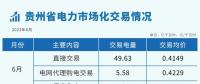 2023年6月贵州省电力市场化交易情况