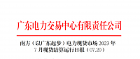 2023年7月20日南方（以广东起步）电力现货市场结算运行日报