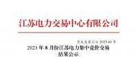 2023年8月份江苏电力集中竞价交易结果公布